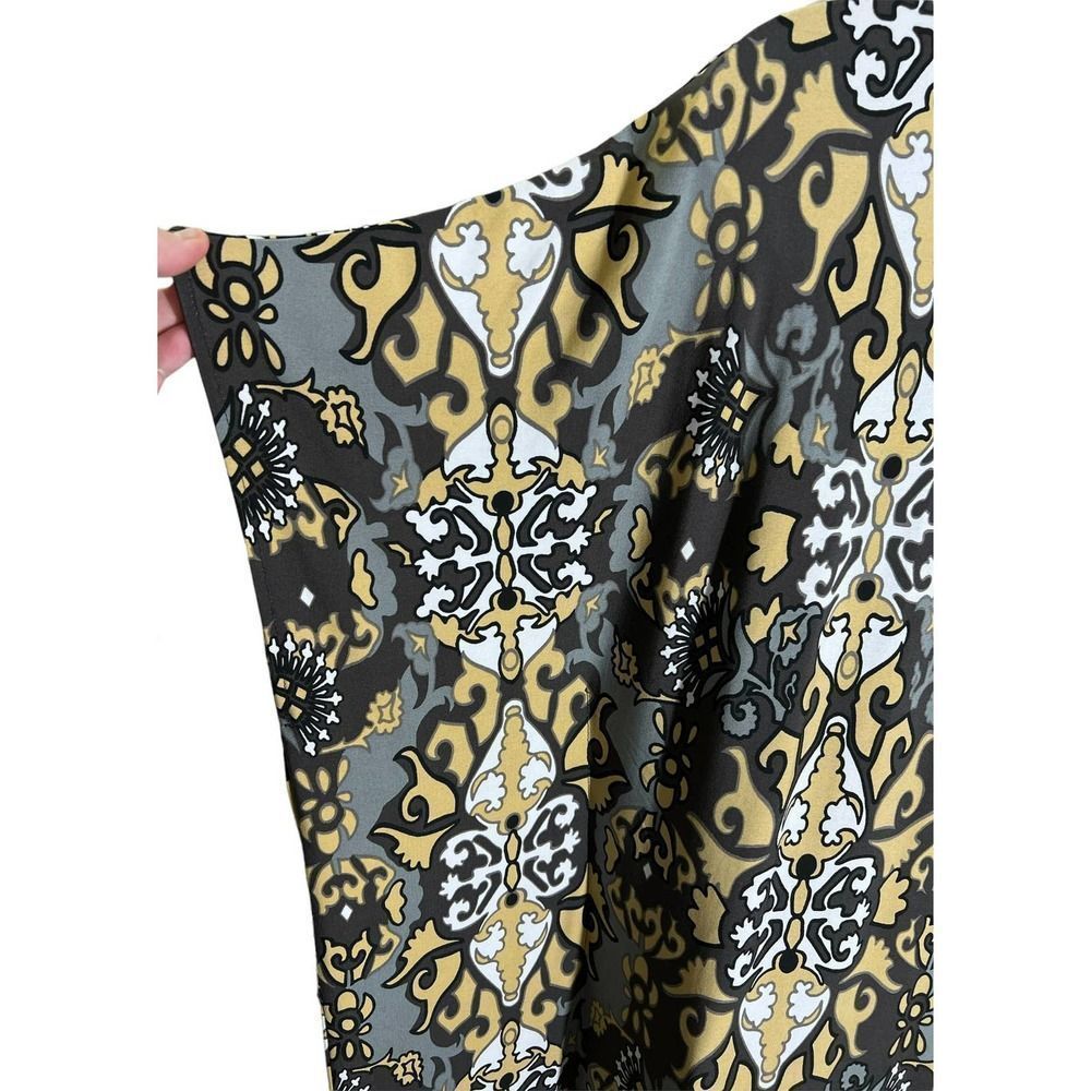 Joan Rivers Gray & Black Printed Caftan Women’s Size Large